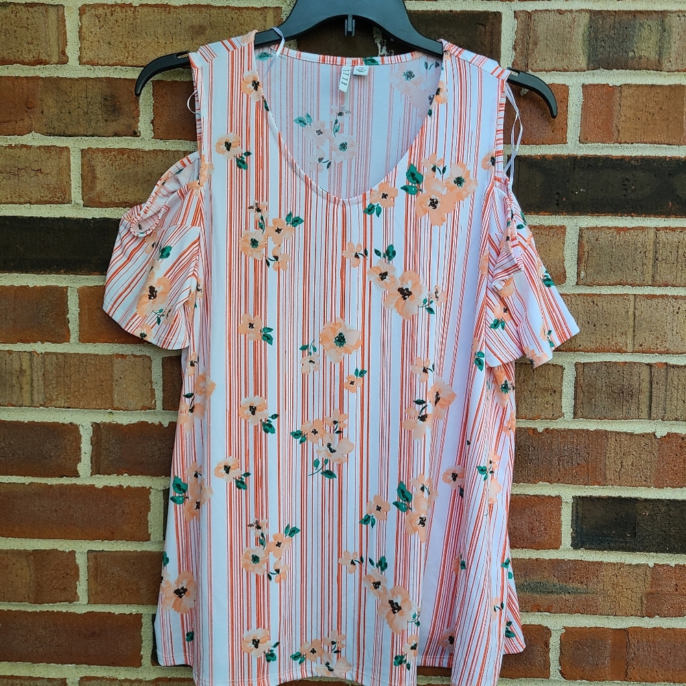 Elle Cold Shoulder Print Top